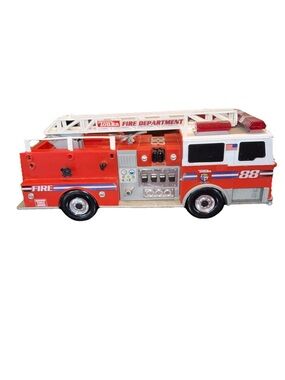 Tonka Red and White Fire Department Ladder Truck Toy